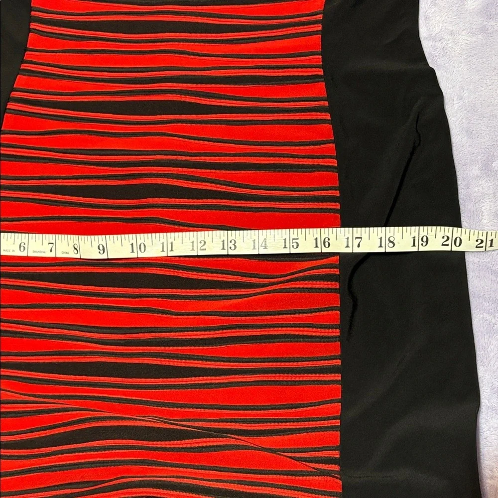 R&M Richards Size 10 Black Red Stripe 2pc Jacket Dress Set Wedding Guest Mother